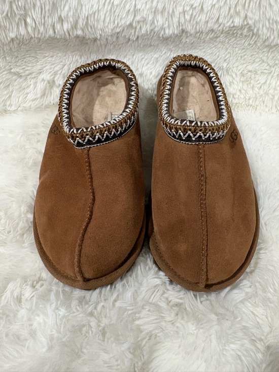 UGG Shoes - UGG Brown Suede Slip-On Moccasins with Decorative Trim